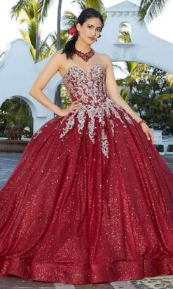 Mori Lee 60166 - Glittered Tulle Quinceanera Ballgown -Mori Lee mori lee 60166 glittered tulle quinceanera ballgown ball gowns 31384293146707