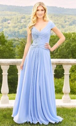 Mori Lee 72510 - V-Neck Cap Sleeve A-Line Prom Dress
