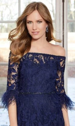 Mori Lee 72602 - Lace Feathered Evening Dress -Mori Lee mori lee 72602 lace feathered evening dress evening dresses 31386521927763