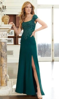 Mori Lee 72608 - Embellished Bodice Cap Sleeve Evening Gown