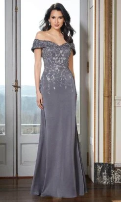 Mori Lee 72615 - Embroidered Sheath Evening Gown