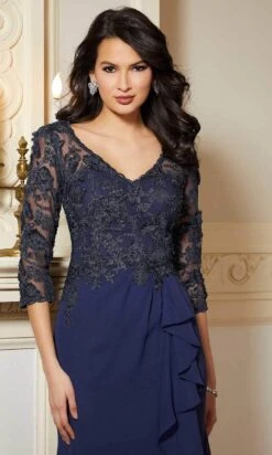 Mori Lee 72619 - Lace Ruffled Evening Gown -Mori Lee mori lee 72619 lace ruffled evening gown evening dresses 31386592444499