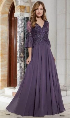 Mori Lee 72629 - Flutter Long Sleeves Evening Dress