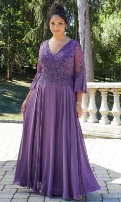 Mori Lee 72629 - Flutter Long Sleeves Evening Dress -Mori Lee mori lee 72629 flutter long sleeves evening dress evening dresses 31568640049235