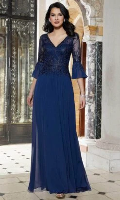 Mori Lee 72629 - Flutter Long Sleeves Evening Dress -Mori Lee mori lee 72629 flutter long sleeves evening dress evening dresses 31568640344147