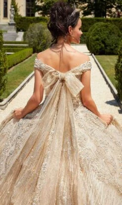 Mori Lee - 89302 Off Shoulder Rhinestone Beaded Glitter Net Ballgown -Mori Lee mori lee 89302 off shoulder rhinestone beaded glitter net ballgown quinceanera dresses 15679948488787