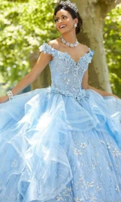 Mori Lee - 89303 Floral Applique Glitter Tulle Ballgown 5 Mori Lee - 89303 Floral Applique Glitter Tulle Ballgown -Mori Lee mori lee 89303 floral applique glitter tulle ballgown quinceanera dresses 15885553500243