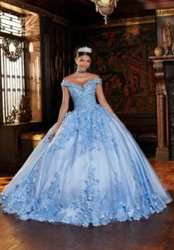 Mori Lee 89337 - 3D Floral Appliqued Ballgown 5 Mori Lee 89337 - 3D Floral Appliqued Ballgown -Mori Lee mori lee 89337 3d floral appliqued ballgown special occasion dress 31366141018195