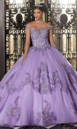 Mori Lee 89340 - Basque Waist Quinceanera Ballgown -Mori Lee mori lee 89340 basque waist quinceanera ballgown quinceanera dresses 00 orchid 31383639162963