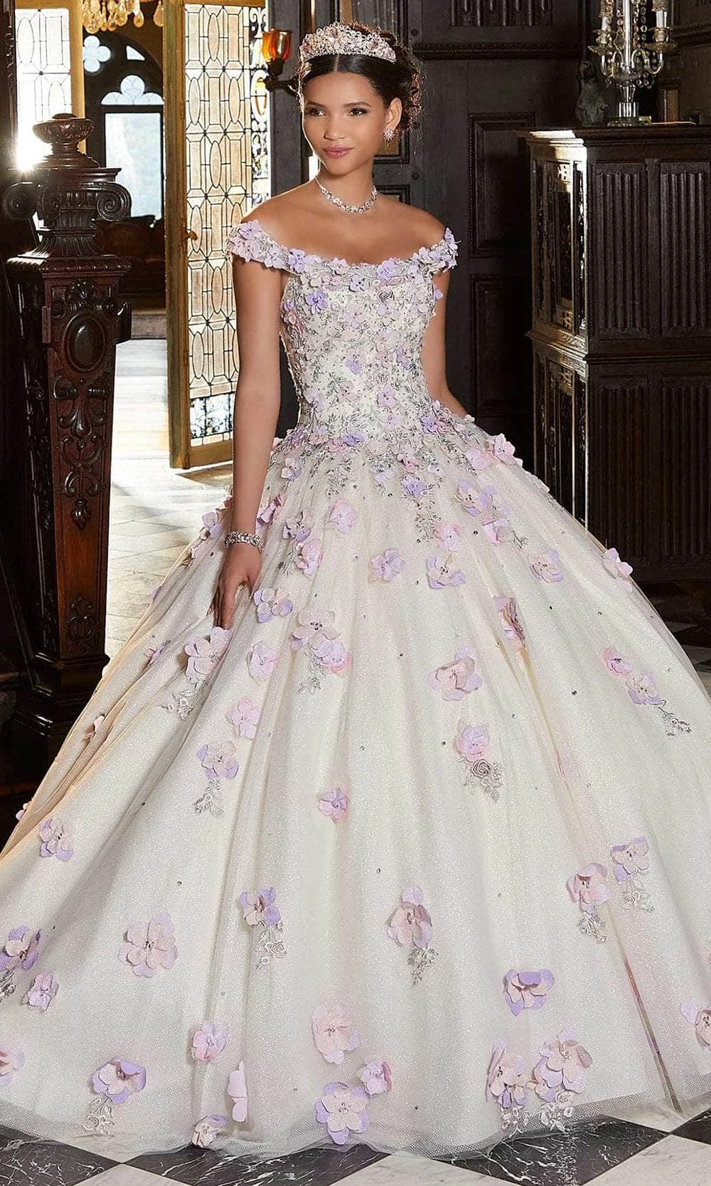 Mori Lee 89341 - Floral Appliqued Quinceañera Dress 1 Mori Lee 89341 - Floral Appliqued Quinceañera Dress