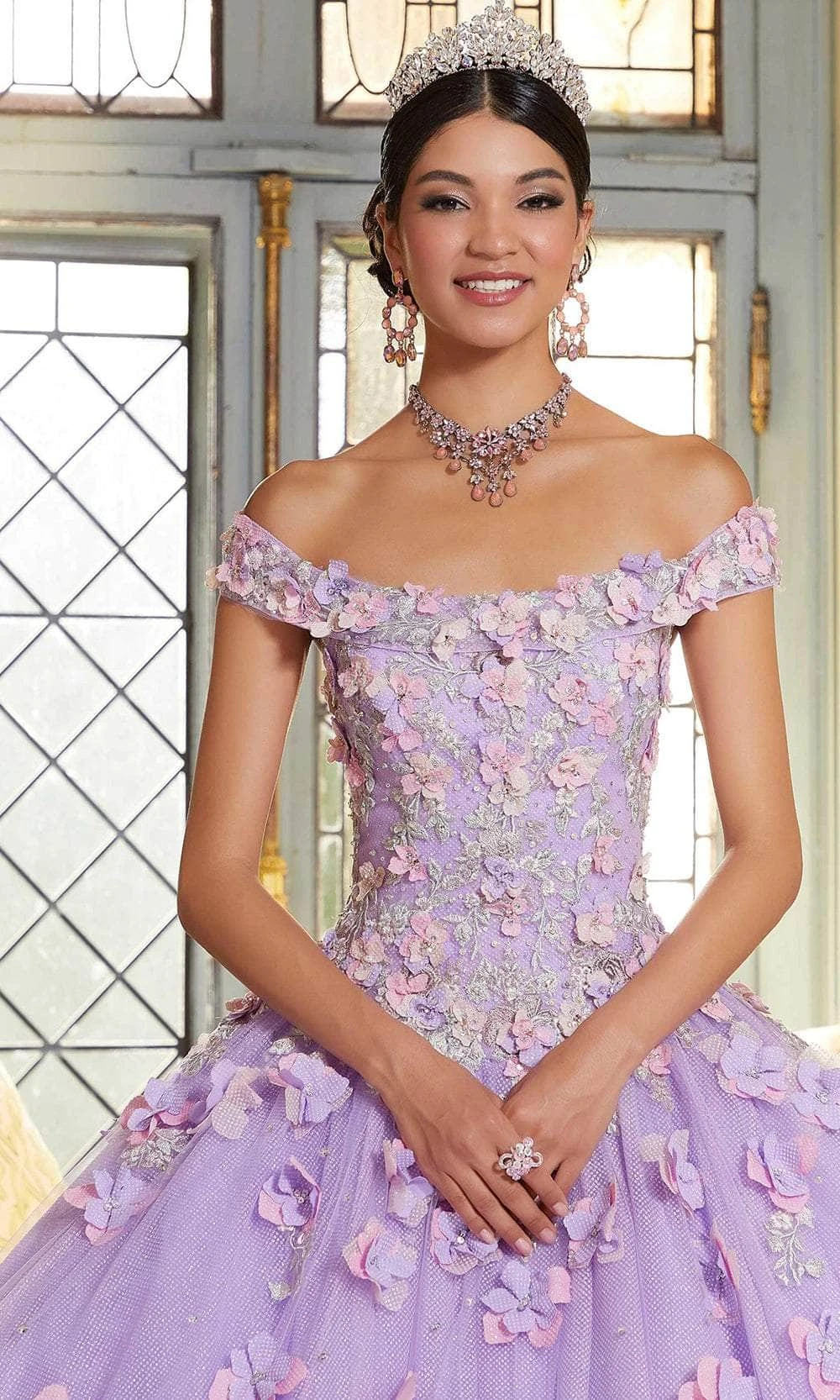 Mori Lee 89341 - Floral Appliqued Quinceañera Dress 6 Mori Lee 89341 - Floral Appliqued Quinceañera Dress - Image 6