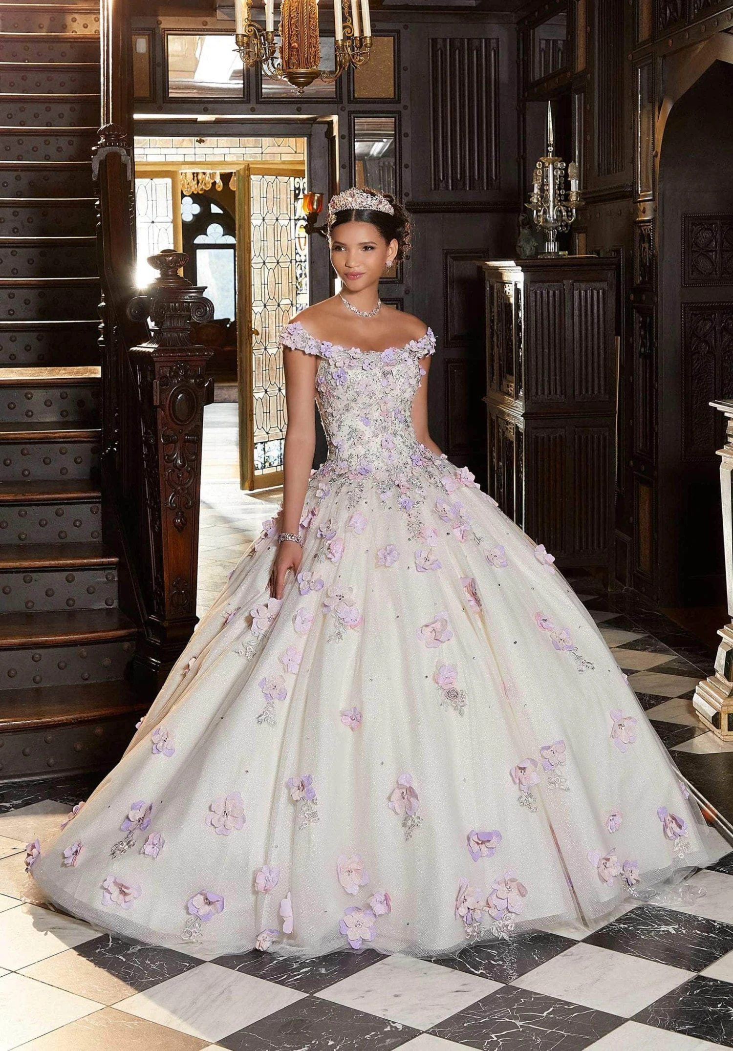 Mori Lee 89341 - Floral Appliqued Quinceañera Dress 5 Mori Lee 89341 - Floral Appliqued Quinceañera Dress - Image 5
