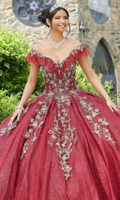 Mori Lee 89342 - Appliqued V-Neck Quinceañera Dress -Mori Lee mori lee 89342 appliqued v neck quinceanera dress ball gowns 31386683965523