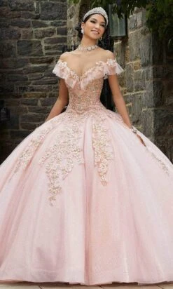 Mori Lee 89342 - Appliqued V-Neck Quinceañera Dress -Mori Lee mori lee 89342 appliqued v neck quinceanera dress ball gowns 31386684129363