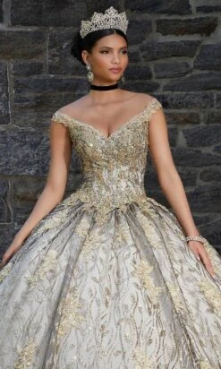 Mori Lee 89347 - Glittered V-Neck Quinceañera Dress 12 Mori Lee 89347 - Glittered V-Neck Quinceañera Dress -Mori Lee mori lee 89347 glittered v neck quinceanera dress prom dresses 31386778796115