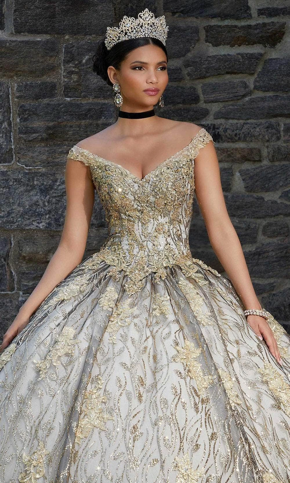 Mori Lee 89347 - Glittered V-Neck Quinceañera Dress 4 Mori Lee 89347 - Glittered V-Neck Quinceañera Dress - Image 4