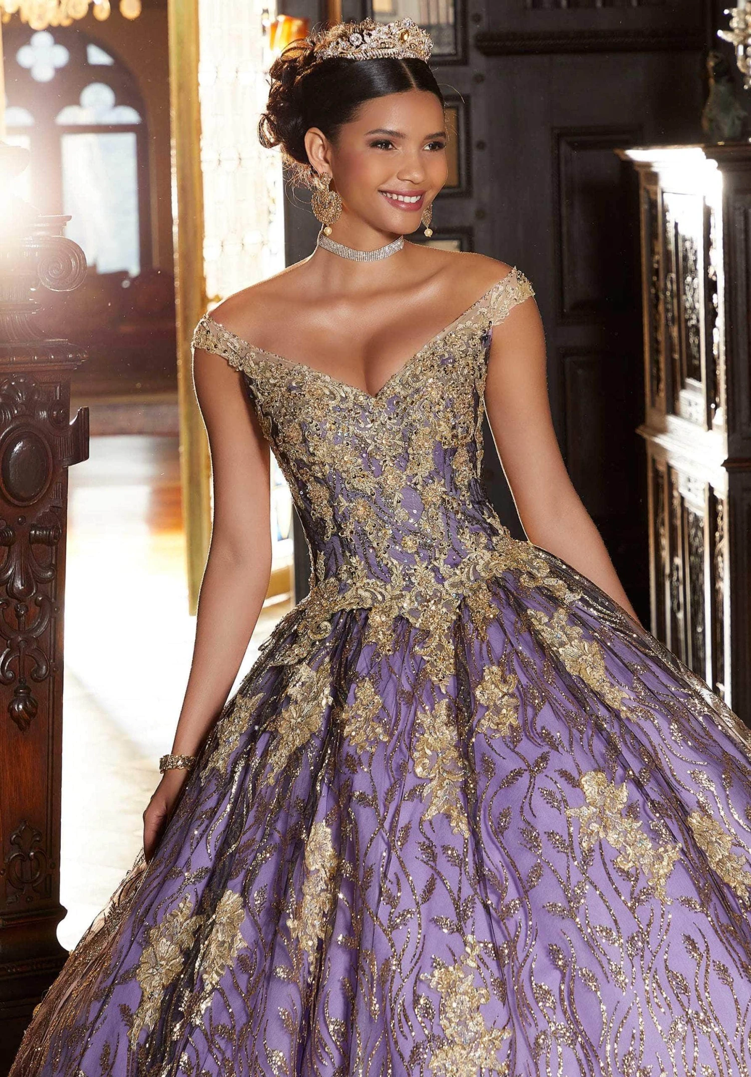 Mori Lee 89347 - Glittered V-Neck Quinceañera Dress 7 Mori Lee 89347 - Glittered V-Neck Quinceañera Dress - Image 7