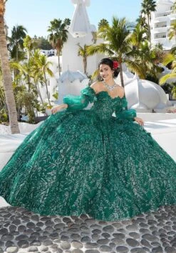 Mori Lee 89353 - 3D Floral Glittery Ballgown 5 Mori Lee 89353 - 3D Floral Glittery Ballgown -Mori Lee mori lee 89353 3d floral glittery ballgown special occasion dress 31366142492755
