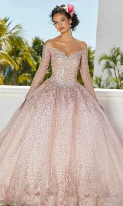 Mori Lee 89355 - Beaded Long Sleeves Quinceñera Dress -Mori Lee mori lee 89355 beaded long sleeves quincenera dress prom dresses 31386846920787