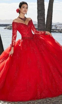 Mori Lee 89360 - Shimmered Tulle Quinceañera Dress -Mori Lee mori lee 89360 shimmered tulle quinceanera dress prom dresses 00 scarlet 31392836452435