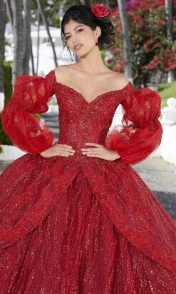 Mori Lee 89361 - Shimmering Off-shoulder Ballgown -Mori Lee mori lee 89361 shimmering off shoulder ballgown quinceanera dresses 30806044934227