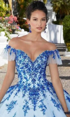 Mori Lee 89365 - Beaded Off-shoulder Ballgown -Mori Lee mori lee 89365 beaded off shoulder ballgown ball gowns 30806057812051