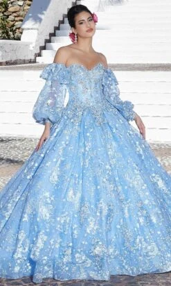 Mori Lee 89366 - Floral Embroidered Strapless Ballgown