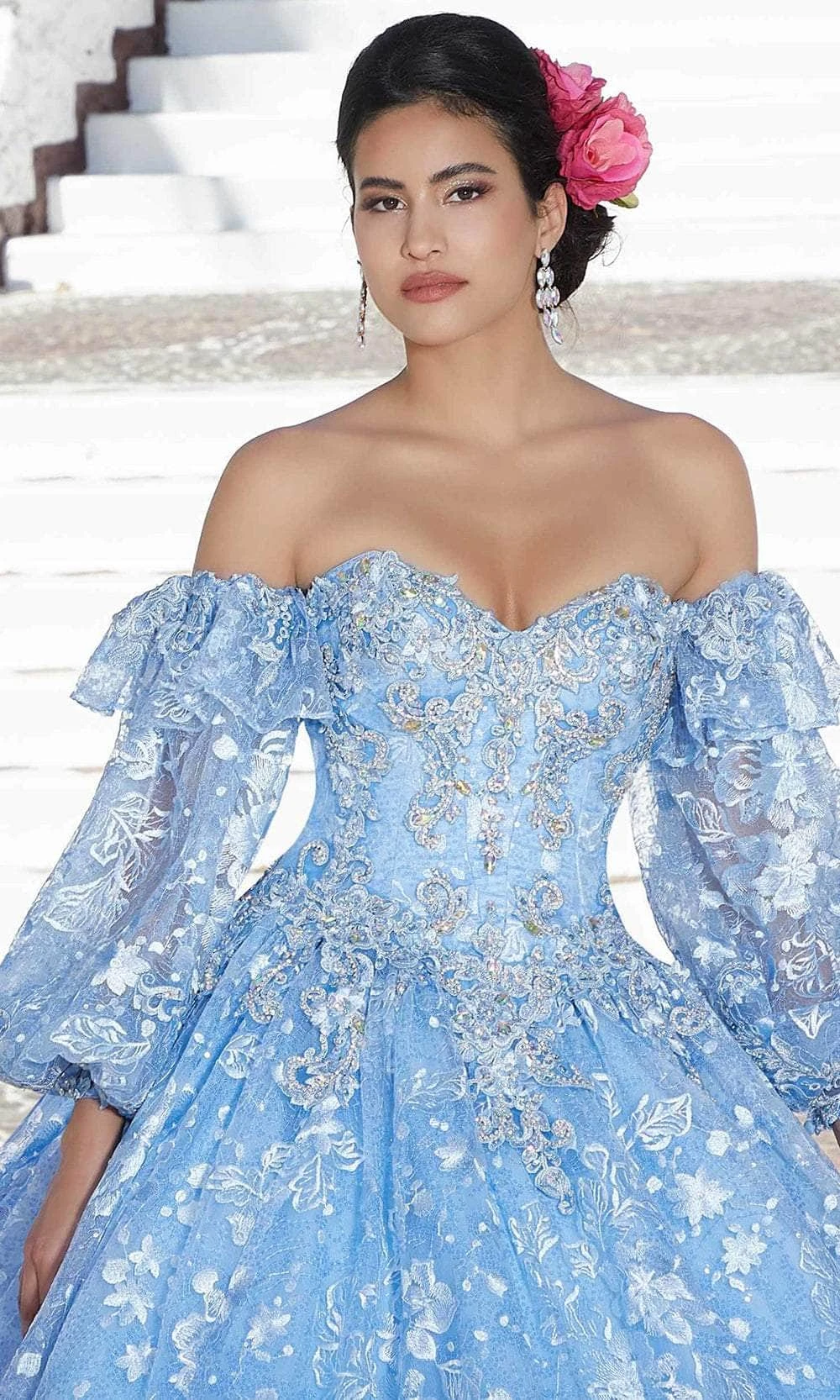 Mori Lee 89366 - Floral Embroidered Strapless Ballgown 3 Mori Lee 89366 - Floral Embroidered Strapless Ballgown - Image 3