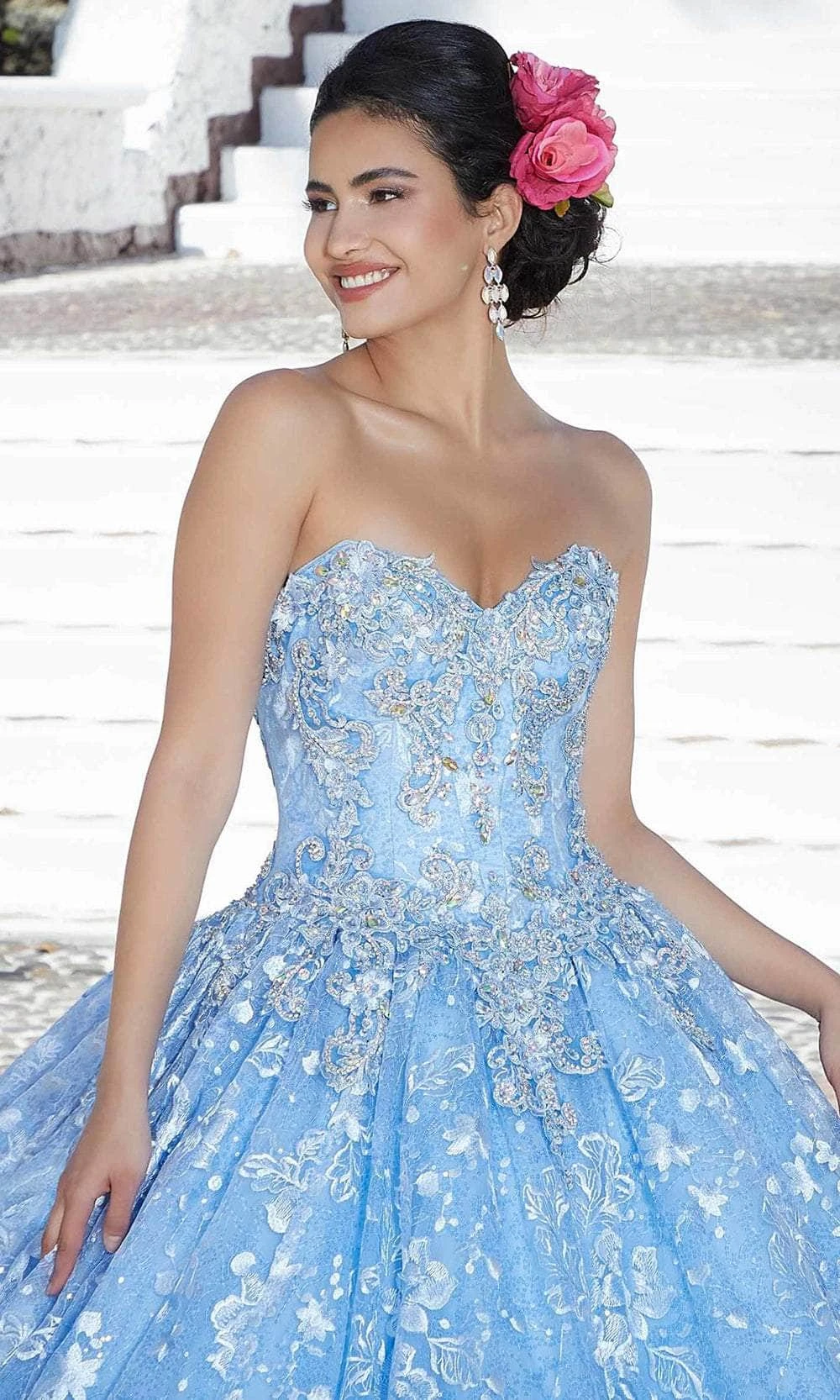 Mori Lee 89366 - Floral Embroidered Strapless Ballgown 4 Mori Lee 89366 - Floral Embroidered Strapless Ballgown - Image 4