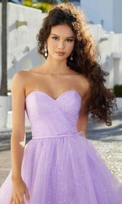 Mori Lee 9592 - Glitter Bow Sleeves Cocktail Dress -Mori Lee mori lee 9592 glitter bow sleeves cocktail dress cocktail dresses 30788578803795