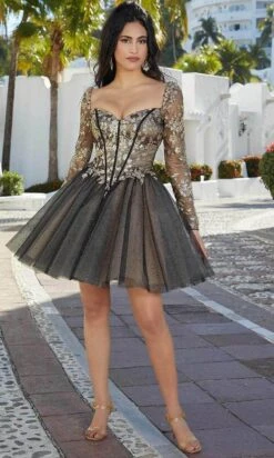 Mori Lee 9595 - Corset Boned Sweetheart Cocktail Dress