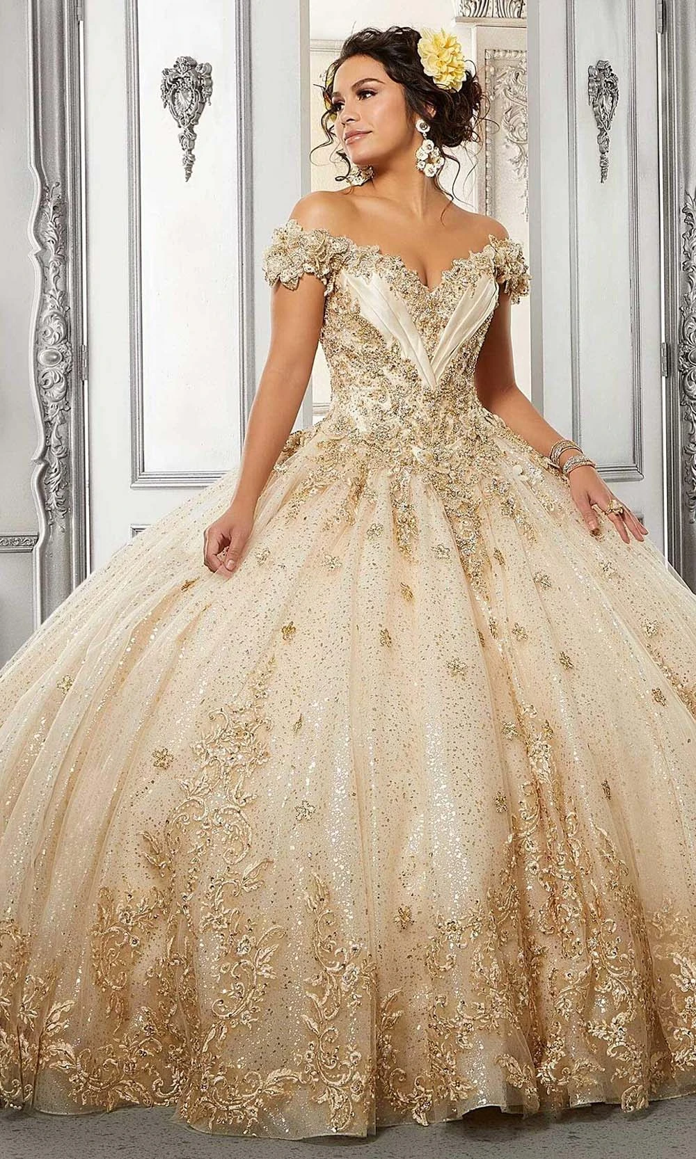 Vizcaya By Mori Lee - 34054 Off Shoulder Embroidered Ball Gown 1 Vizcaya By Mori Lee - 34054 Off Shoulder Embroidered Ball Gown