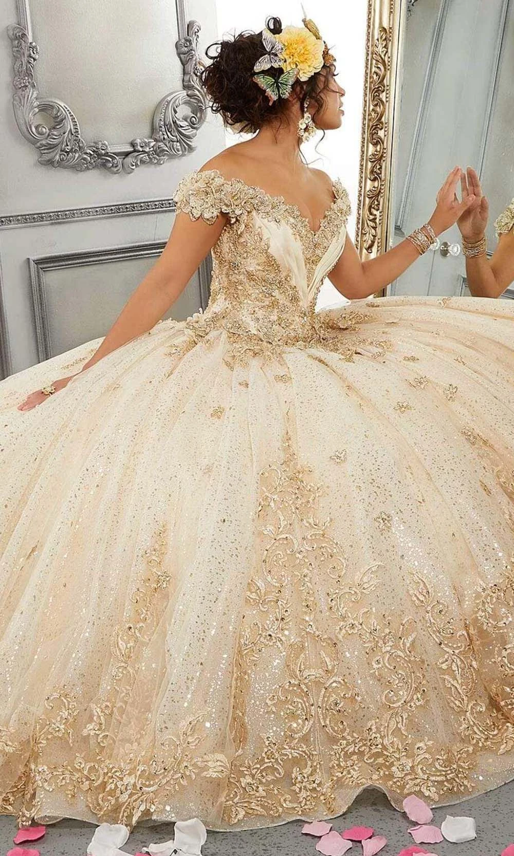 Vizcaya By Mori Lee - 34054 Off Shoulder Embroidered Ball Gown 4 Vizcaya By Mori Lee - 34054 Off Shoulder Embroidered Ball Gown - Image 4