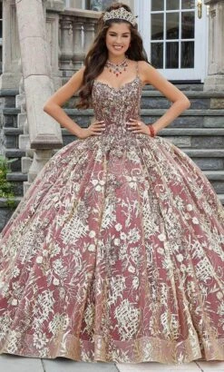Vizcaya By Mori Lee 34085 - Metallic Laced Quinceanera Ballgown