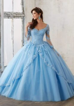 Vizcaya By Mori Lee - 60015 Sheer Bell Sleeve Embroidered Ballgown 13 Vizcaya By Mori Lee - 60015 Sheer Bell Sleeve Embroidered Ballgown -Mori Lee vizcaya by mori lee 60015 sheer bell sleeve embroidered ballgown quinceanera dresses 00 bahama blue 14538560667731