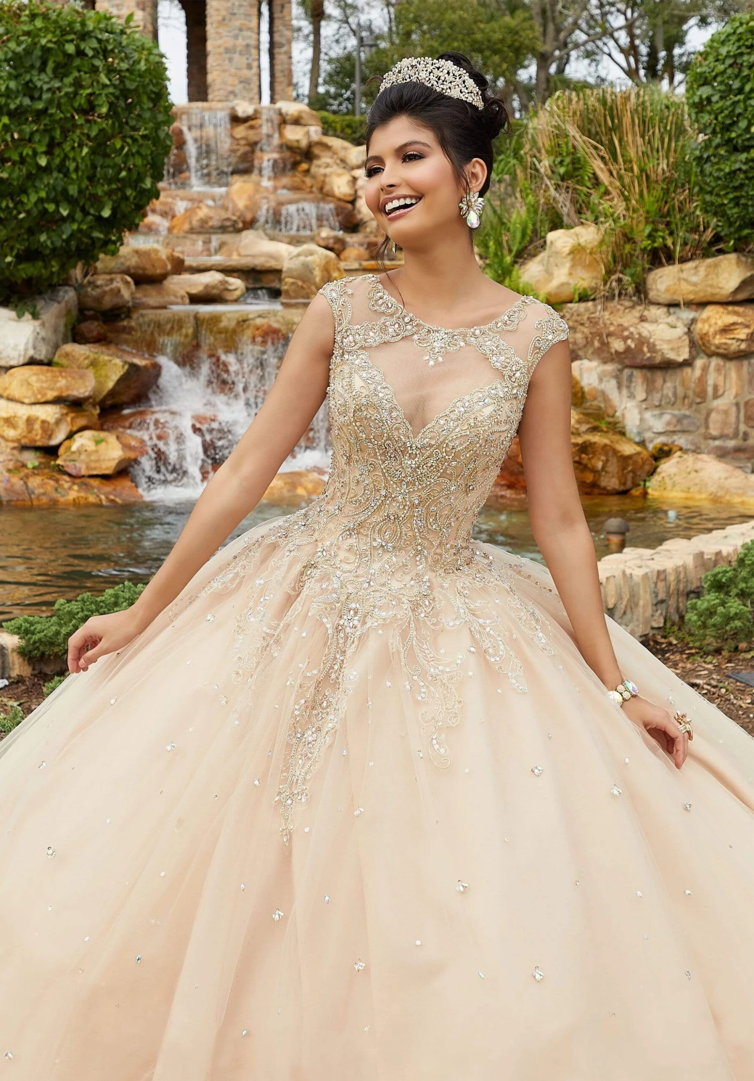 Vizcaya By Mori Lee - 60094 Bejeweled Illusion Bodice Tulle Ballgown 5 Vizcaya By Mori Lee - 60094 Bejeweled Illusion Bodice Tulle Ballgown - Image 5