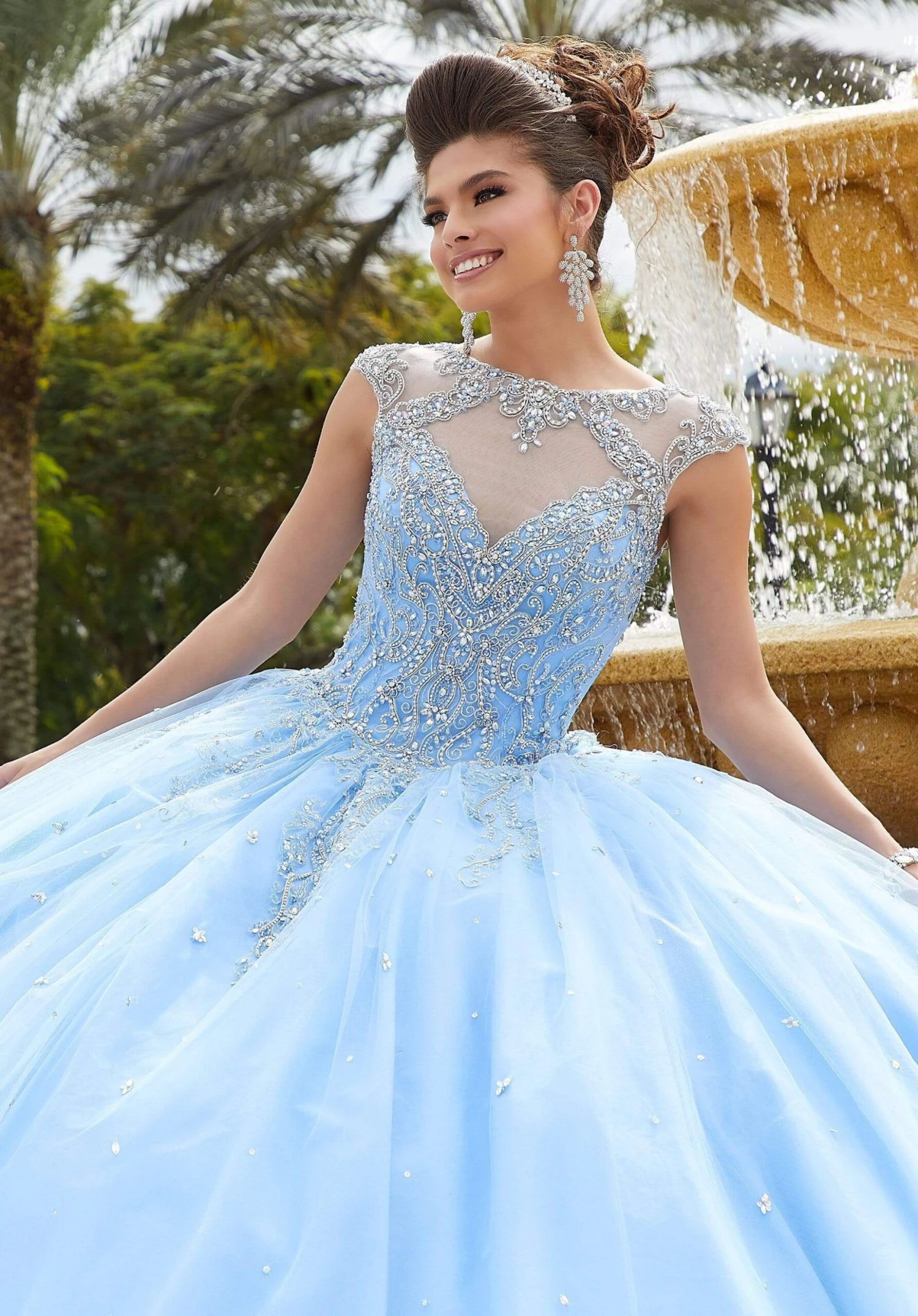 Vizcaya By Mori Lee - 60094 Bejeweled Illusion Bodice Tulle Ballgown 4 Vizcaya By Mori Lee - 60094 Bejeweled Illusion Bodice Tulle Ballgown - Image 4