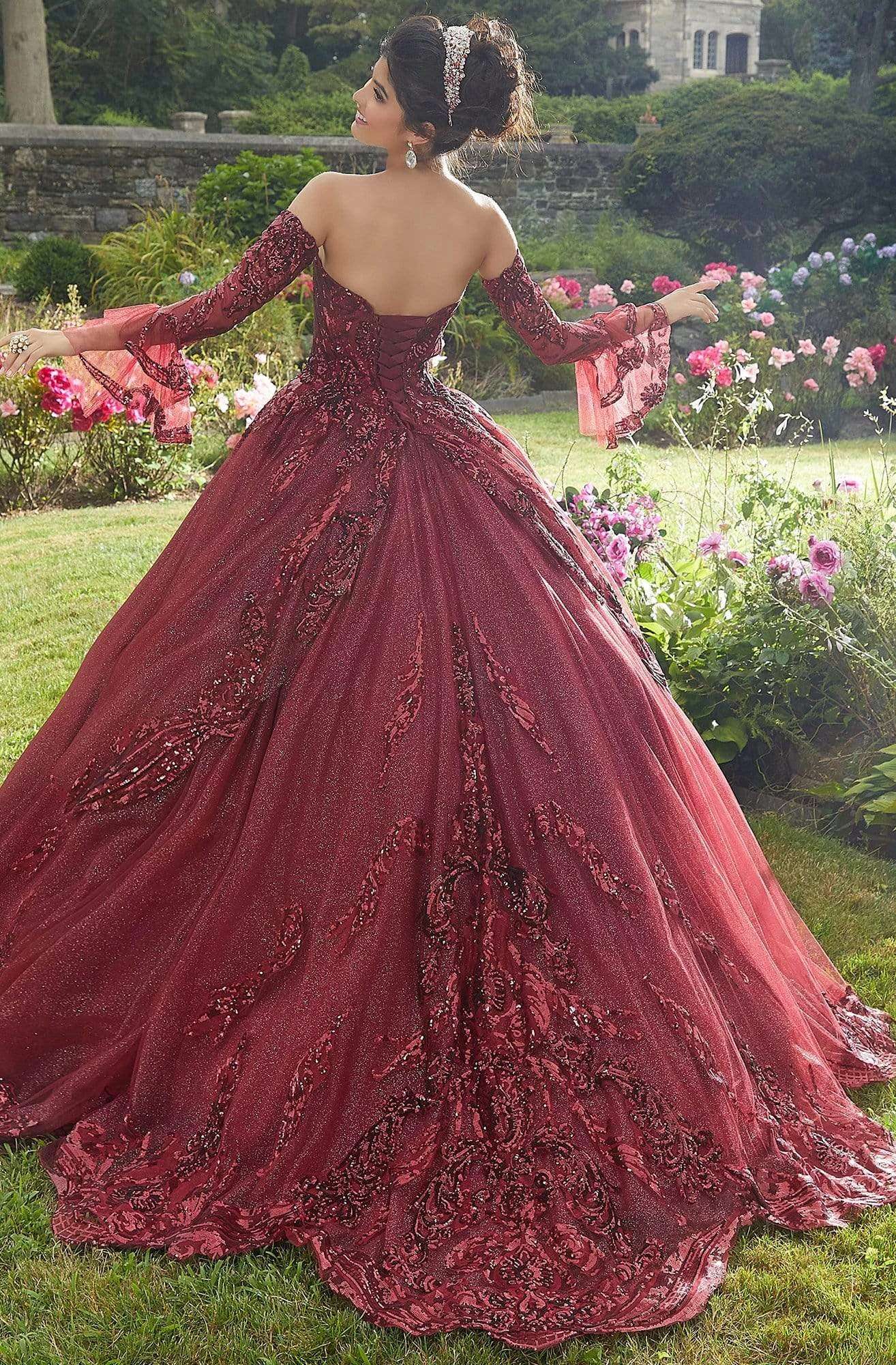 Vizcaya By Mori Lee - 60110 Strapless Patterned Sequin Bodice Ballgown 2 Vizcaya By Mori Lee - 60110 Strapless Patterned Sequin Bodice Ballgown - Image 2