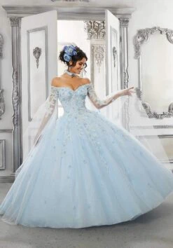 Vizcaya By Mori Lee - 60143 Beaded Off Shoulder Ball Gown -Mori Lee vizcaya by mori lee 60143 beaded off shoulder ball gown special occasion dress 28392529723475