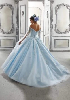 Vizcaya By Mori Lee - 60143 Beaded Off Shoulder Ball Gown -Mori Lee vizcaya by mori lee 60143 beaded off shoulder ball gown special occasion dress 28392529756243