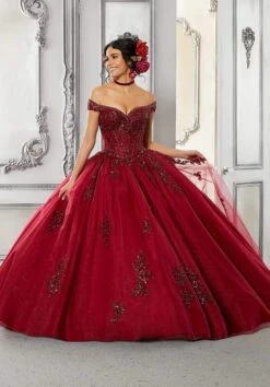 Vizcaya By Mori Lee - 60146 Appliqued Off Shoulder Ball Gown -Mori Lee vizcaya by mori lee 60146 appliqued off shoulder ball gown special occasion dress 28392529920083