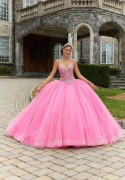 Vizcaya By Mori Lee 60175 - Rhinestone-Beaded Tulle Gown -Mori Lee vizcaya by mori lee 60175 rhinestone beaded tulle gown special occasion dress 31926556655699