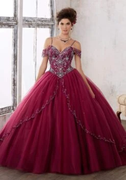 Vizcaya By Mori Lee - 89135 Jeweled Draped Off Shoulder Ballgown 16 Vizcaya By Mori Lee - 89135 Jeweled Draped Off Shoulder Ballgown -Mori Lee vizcaya by mori lee 89135 jeweled draped off shoulder ballgown quinceanera dresses 00 black cherry 28115948798035