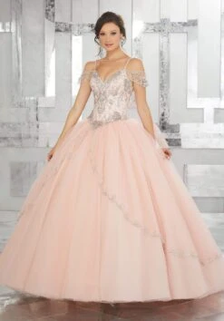 Vizcaya By Mori Lee - 89135 Jeweled Draped Off Shoulder Ballgown 19 Vizcaya By Mori Lee - 89135 Jeweled Draped Off Shoulder Ballgown -Mori Lee vizcaya by mori lee 89135 jeweled draped off shoulder ballgown quinceanera dresses 00 blush 28115959906387