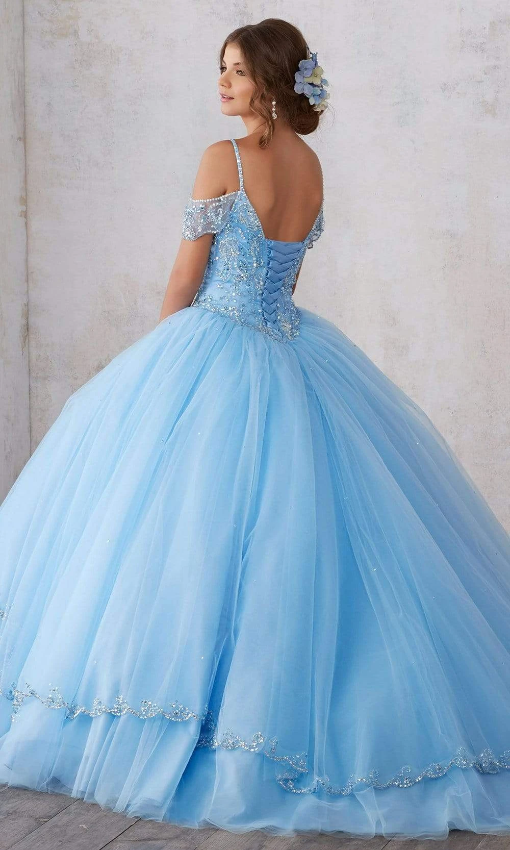 Vizcaya By Mori Lee - 89135 Jeweled Draped Off Shoulder Ballgown 2 Vizcaya By Mori Lee - 89135 Jeweled Draped Off Shoulder Ballgown - Image 2