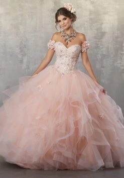 Vizcaya By Mori Lee - 89174 Floral Applique Off-Shoulder Tulle Gown 7 Vizcaya By Mori Lee - 89174 Floral Applique Off-Shoulder Tulle Gown -Mori Lee vizcaya by mori lee 89174 floral applique off shoulder tulle gown quinceanera dresses 0 blush 28111827501139
