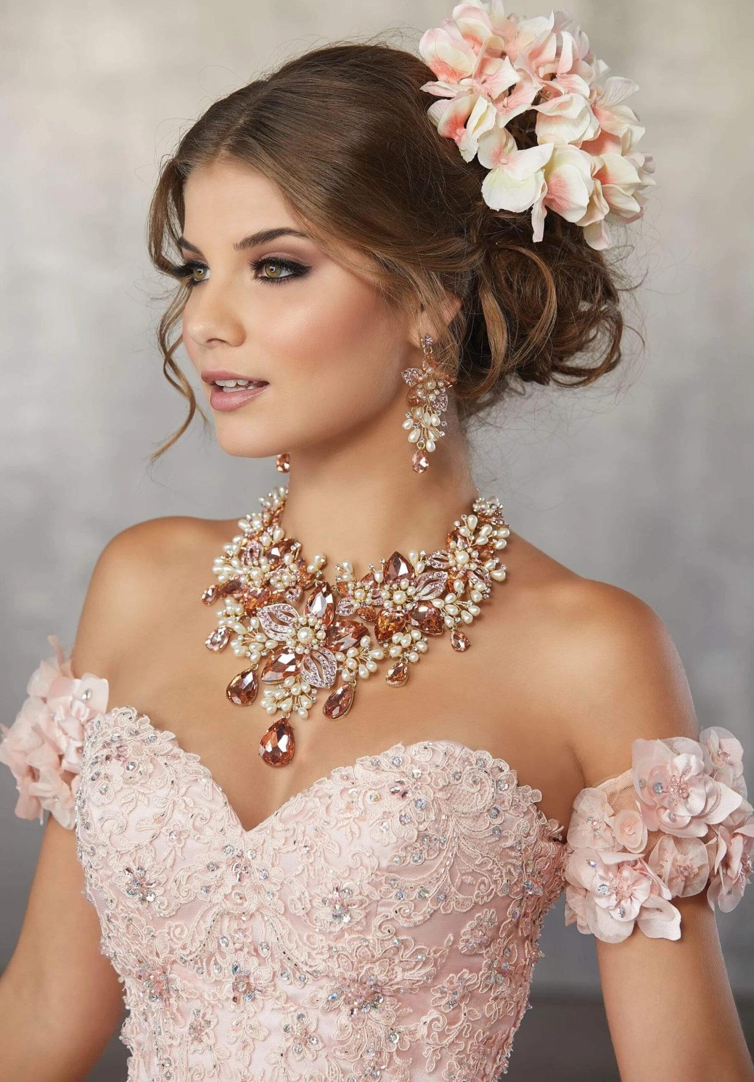 Vizcaya By Mori Lee - 89174 Floral Applique Off-Shoulder Tulle Gown 5 Vizcaya By Mori Lee - 89174 Floral Applique Off-Shoulder Tulle Gown - Image 5