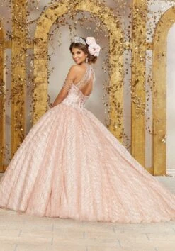 Vizcaya By Mori Lee - 89221 Chandelier Garlanded Halter Ballgown -Mori Lee vizcaya by mori lee 89221 chandelier garlanded halter ballgown quinceanera dresses 28150216458323