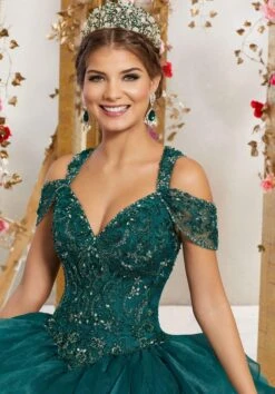 Vizcaya By Mori Lee - 89226 Crystal Beaded Cold Shoulder Ballgown -Mori Lee vizcaya by mori lee 89226 crystal beaded cold shoulder ballgown quinceanera dresses 12788309852243