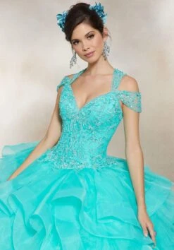 Vizcaya By Mori Lee - 89226 Crystal Beaded Cold Shoulder Ballgown -Mori Lee vizcaya by mori lee 89226 crystal beaded cold shoulder ballgown quinceanera dresses 12788309983315